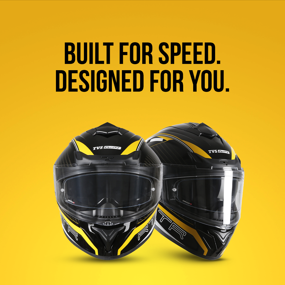 TVS Racing Hurricane Helmet Full-Face, Aerodynamic Design